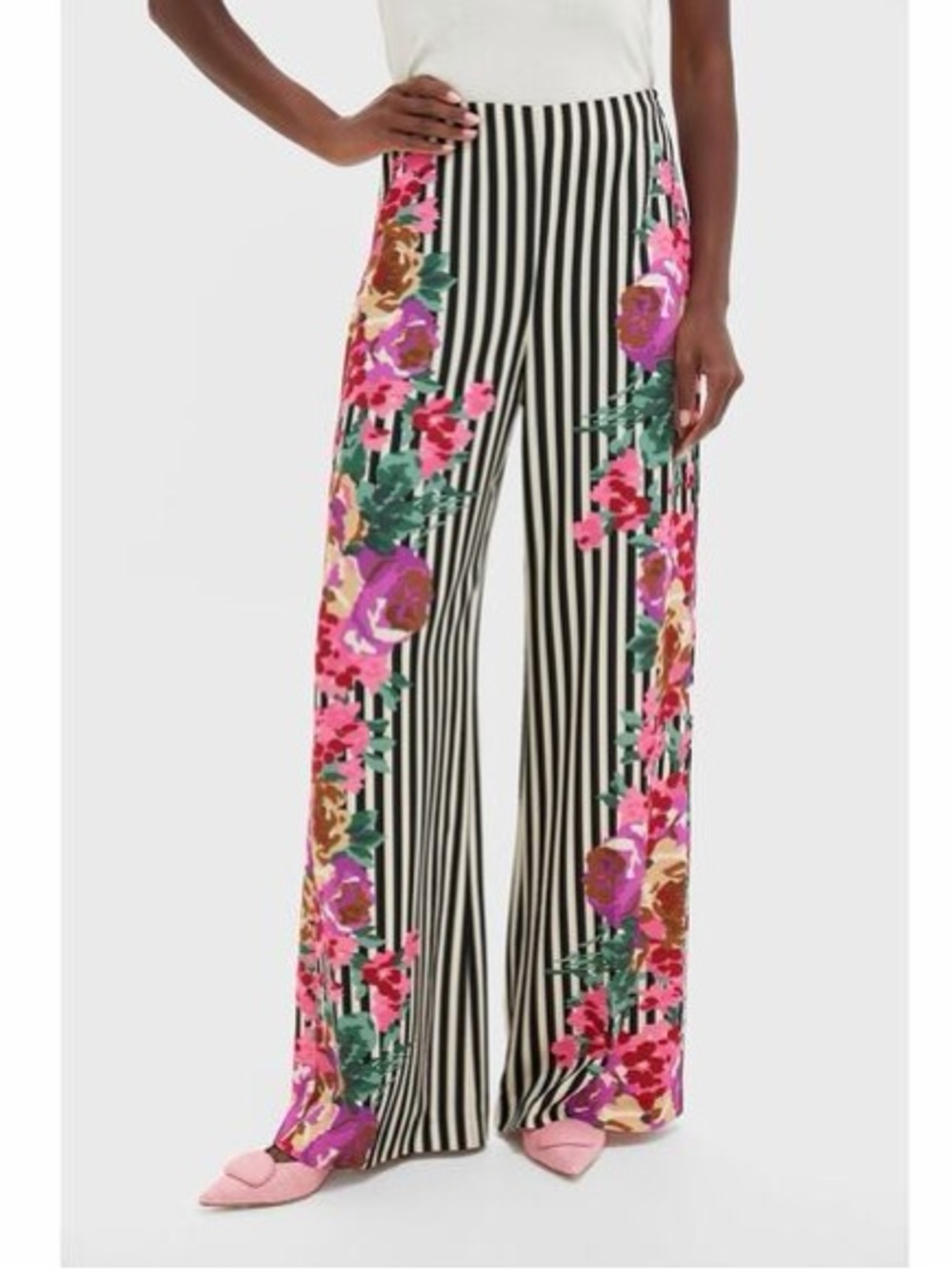 Tuckernuck Flowering Trellis Drapey Twill Erin Wide Leg Pants, Size Large